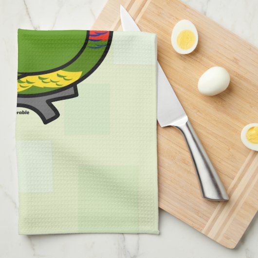 Birdorable Regenbogen Lorikeet Geschirrtuch (Viertel Falte)