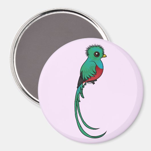 Birdorable Resplendent Quetzal Magnet (Vorderseite/Rückseite)