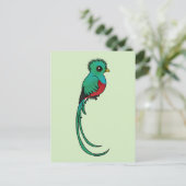 Birdorable Resplendent Quetzal Postkarte (Stehend Vorderseite)