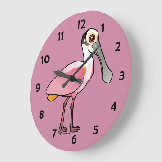 Birdorable Roseate Spoonbill Große Wanduhr (Winkel)