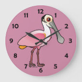 Birdorable Roseate Spoonbill Große Wanduhr (Vorderseite)