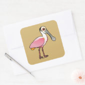 Birdorable Roseate Spoonbill Quadratischer Aufkleber (Umschlag)