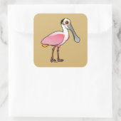 Birdorable Roseate Spoonbill Quadratischer Aufkleber (Tasche)