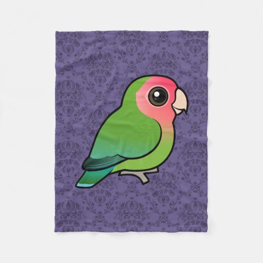 Birdorable Rosig-gesichtiger Lovebird Fleecedecke (Vorderseite)