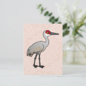 Birdorable Sandhill Crane Postkarte (Stehend Vorderseite)