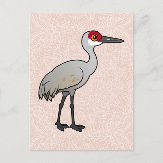 Birdorable Sandhill Crane Postkarte (Vorderseite)
