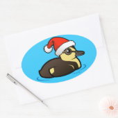 Birdorable Santa Duckling Ovaler Aufkleber (Umschlag)