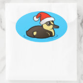 Birdorable Santa Duckling Ovaler Aufkleber (Tasche)