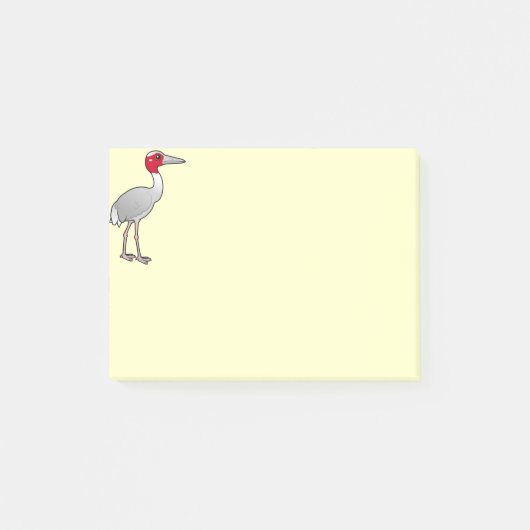 Birdorable Sarus Kran Post-it Klebezettel (Vorderseite)