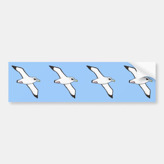 Birdorable schüchterner Albatros im Flug Autoaufkleber (Vorne)