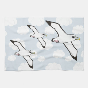 Birdorable schüchterner Albatros im Flug Küchentuch