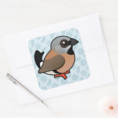 Birdorable Schwarzhalsfinch Quadratischer Aufkleber (Umschlag)