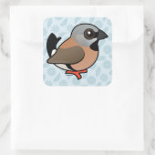 Birdorable Schwarzhalsfinch Quadratischer Aufkleber (Tasche)