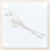 Birdorable Scissor-band Flychatcher an Glasuntersetzer (Rückseite)