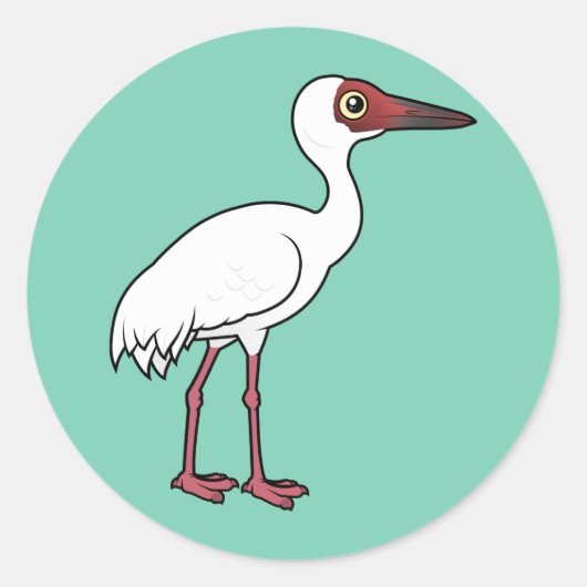 Birdorable Sibirienkrane Runder Aufkleber (Vorderseite)