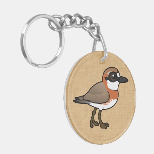 Birdorable Sibirische Sandplover Schlüsselanhänger (Vorderseite links)