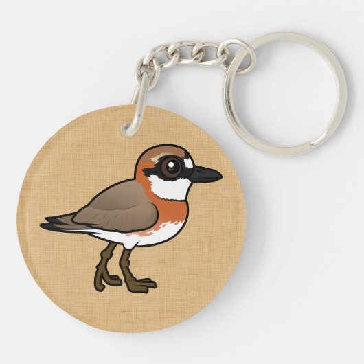 Birdorable Sibirische Sandplover Schlüsselanhänger (Rückseite)