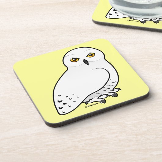 Birdorable Snowy Eule Untersetzer (Linke Seite)