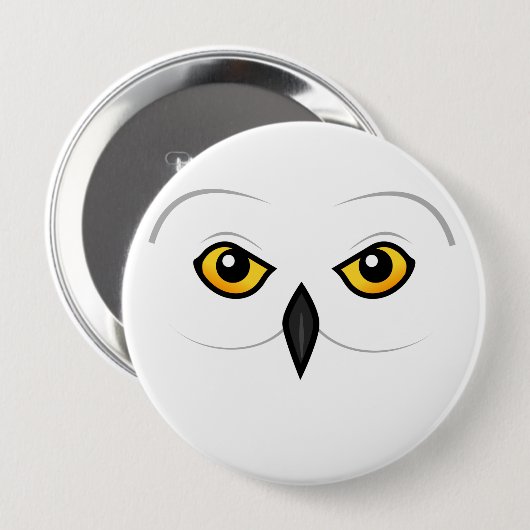 Birdorable Snowy Eulen-Gesicht Button (Vorne & Hinten)