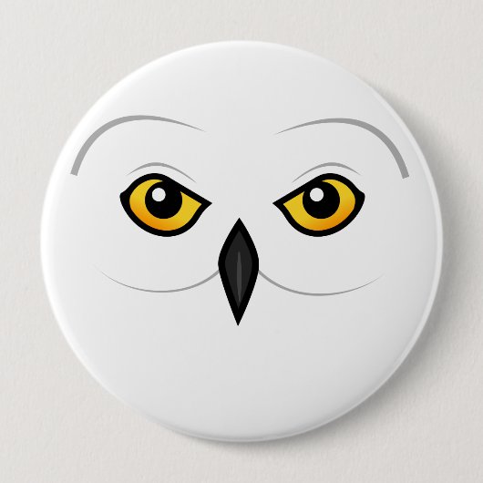 Birdorable Snowy Eulen-Gesicht Button (Vorderseite)