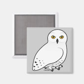Birdorable Snowy Owl Magnet (Vorderseite/Rückseite)