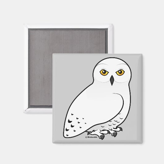 Birdorable Snowy Owl Magnet (Vorderseite/Rückseite)