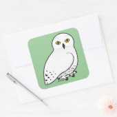 Birdorable Snowy Owl Quadratischer Aufkleber (Umschlag)