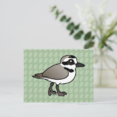 Birdorable Snowy Plover Postkarte (Stehend Vorderseite)