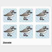 Birdorable Snowy Plover Quadratischer Aufkleber (Blatt)