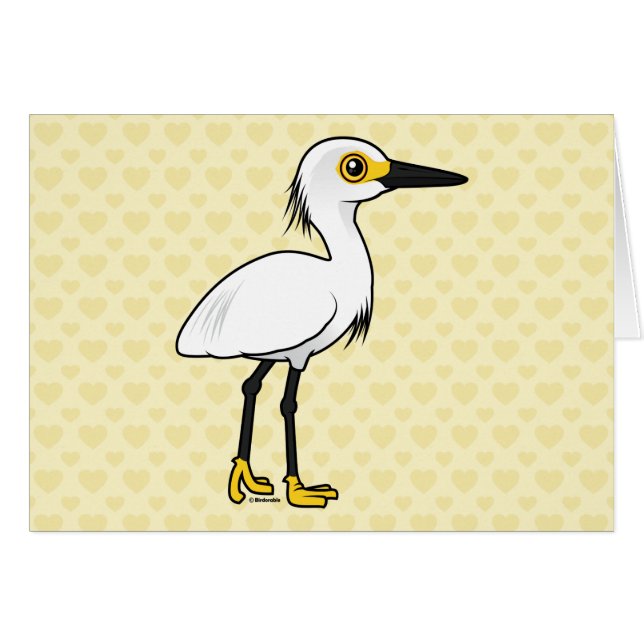 Birdorable Snowy Reiher (Vorderseite (Horizontal))