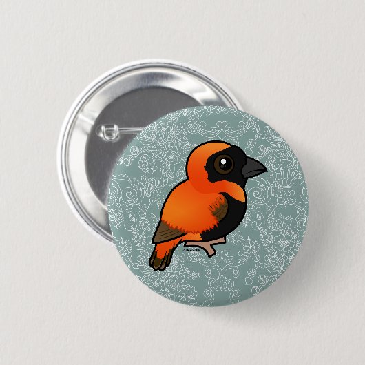 Birdorable Southern Red Bishop Button (Vorne & Hinten)