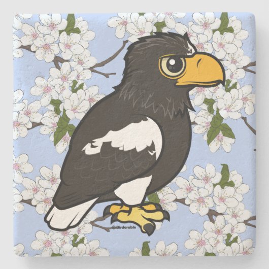 Birdorable Stellers Meer Eagle Steinuntersetzer (Vorderseite)