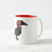 Birdorable südlicher GrundHornbill Zweifarbige Tasse (VorderseiteRechts)