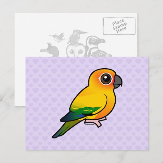 Birdorable Sun Parakeet Postkarte (Vorne/Hinten)