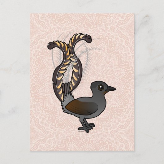 Birdorable Superb Lyrebird Postkarte (Vorderseite)