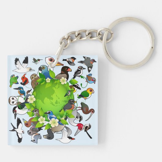 Birdorable Tag der Erde Schlüsselanhänger (Rückseite)