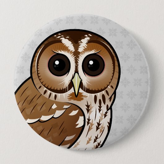 Birdorable Tawny Eule Button (Vorderseite)