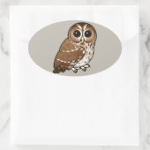 Birdorable Tawny Owl Ovaler Aufkleber (Tasche)