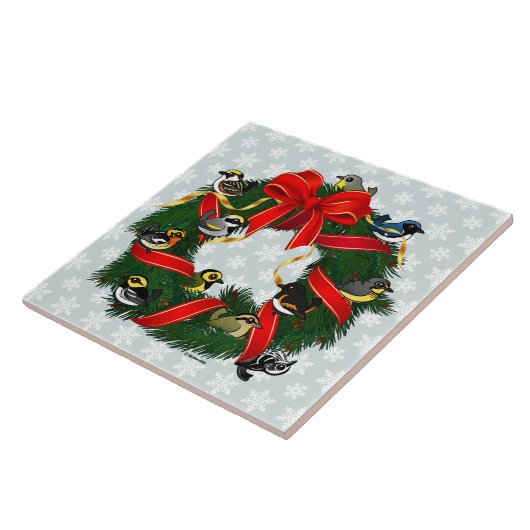 Birdorable Trällerer-WeihnachtsKranz Fliese (Seite)