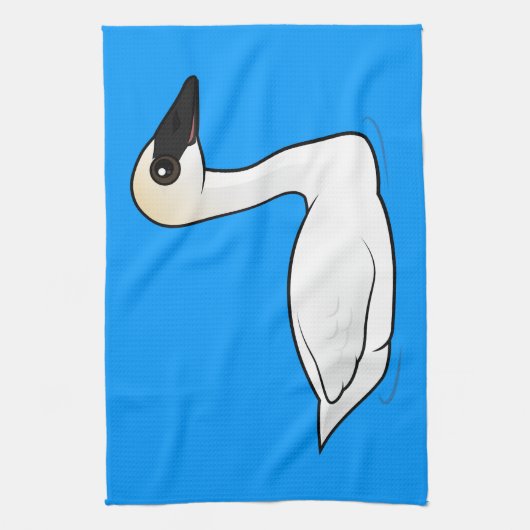 Birdorable Trompeters-Schwan Geschirrtuch (Vertikal)