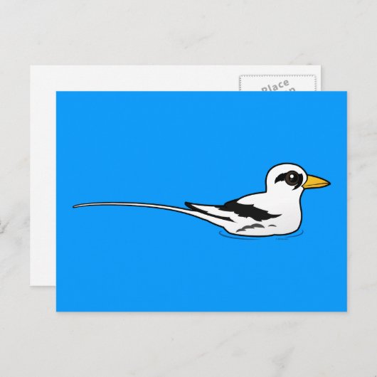 Birdorable Tropicbird als Weißschwanz in der Erhol Postkarte (Vorne/Hinten)