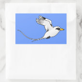 Birdorable Tropicbird mit weißer Schwanzflosse Rechteckiger Aufkleber (Tasche)