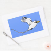 Birdorable Tropicbird mit weißer Schwanzflosse Rechteckiger Aufkleber (Umschlag)