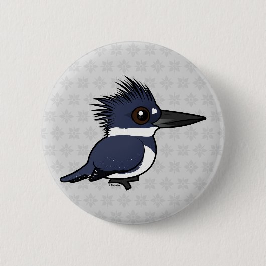 Birdorable umgeschnallter Eisvogel (Mann) Button (Vorderseite)