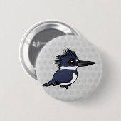 Birdorable umgeschnallter Eisvogel (Mann) Button (Vorne & Hinten)