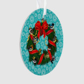 Birdorable Warblers Weihnachtskranz Ornament (Vorderseite)