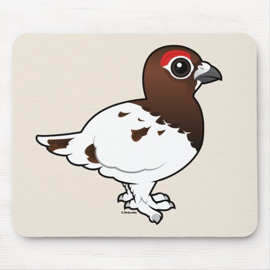 Birdorable Weide-Alpenschneehuhn, Sommermann Mousepad (Vorne)