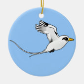 Birdorable Weiß-band Tropicbird im Flug an Keramikornament (Vorne)