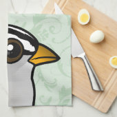 Birdorable Weiß-krönte Spatzen Küchentuch (Viertel Falte)