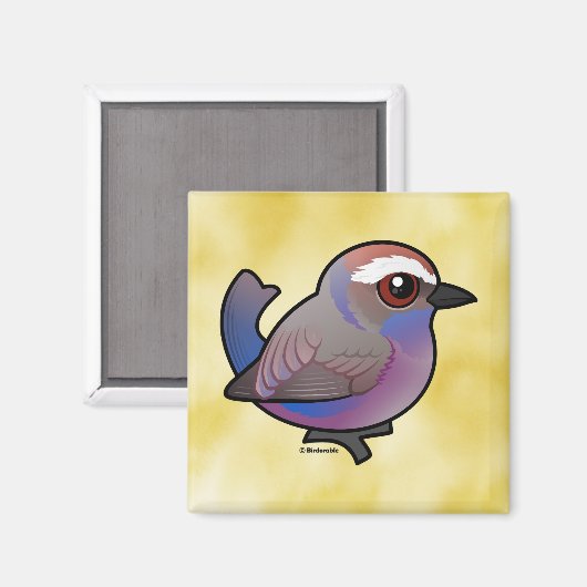 Birdorable, weißbraun Tit-Warbler Magnet (Vorderseite/Rückseite)